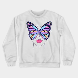 Woman butterfly Crewneck Sweatshirt
